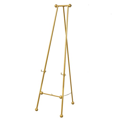JIYTG Goldene Staffelei, 150 cm, stabile Studio-Staffelei, tragbare und verstellbare Künstlerstaffelei, Metall-Display-Halterung zum Malen und Skizzieren von JIYTG