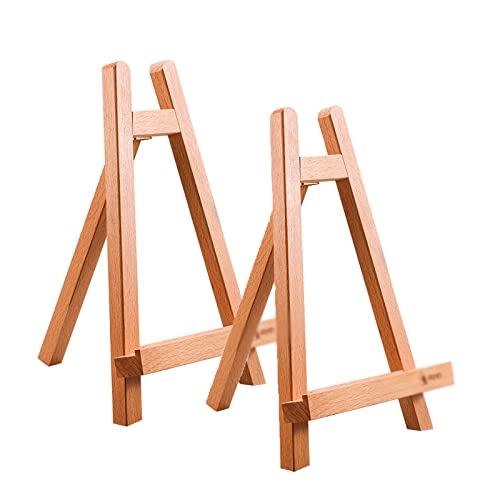 JIYTG Holzstaffelei für Künstler, Mini-Holz-Staffelei mit A-Rahmen, kleine Kunst-Staffelei zum Präsentieren von Malen und Zeichnen, 2 Stück JIYTG Holzstaffelei für Künstler, Mini-Holz-Staffelei mit A-Rahmen, kleine Kunst-Staffelei zum Präsentieren von Malen und Zeichnen, 2 Stück von JIYTG