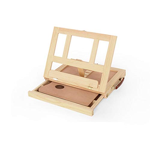 JIYTG Staffelei Kleine Staffelei Schublade Holz Staffelei Desktop Staffelei Öl Staffelei Perfekte Tischdekoration Geeignet für Anfänger von JIYTG