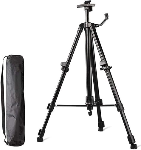 JIYTG Staffelei aus Aluminium, Staffelei für Anfänger und Erwachsene, leicht, rutschfest, 54–162 cm, Teleskop-Staffeleihalterung von JIYTG