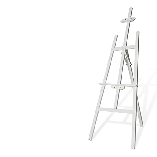 JIYTG Staffelei aus Holz, A-Rahmen, zusammenklappbar, tragbar, für Künstler, Erwachsene und Studenten, 150 cm hoch, Weiß von JIYTG