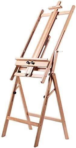 JIYTG Staffelei aus Massivholz, große Staffelei kann angehoben und abgesenkt werden, um den Mehrwinkel anzupassen, geeignet für professionelle Maler, Innenbereich, 137 x 71 x 62 cm von JIYTG