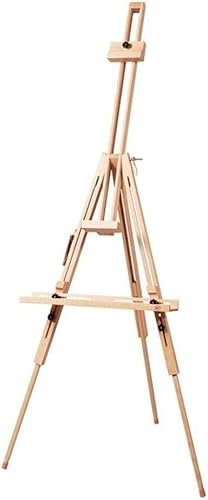 JIYTG Staffelei für Erwachsene, Massivholz, Dreibein-Staffelei, Teleskop-Staffelei, zusammenklappbar, Leinwandkunst bis zu 71–133,5 cm von JIYTG