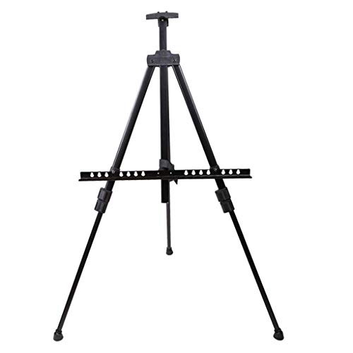 Staffelei aus schwarzem Aluminium, Schmiedeeisen, dreieckig, Präsentationsständer, fluoreszierender Tellerhalter, Teleskop-Ordner, Kunstbedarf Staffelei aus schwarzem Aluminium, Schmiedeeisen, dreieckig, Präsentationsständer, fluoreszierender Tellerhalter, Teleskop-Ordner, Kunstbedarf von JIYTG