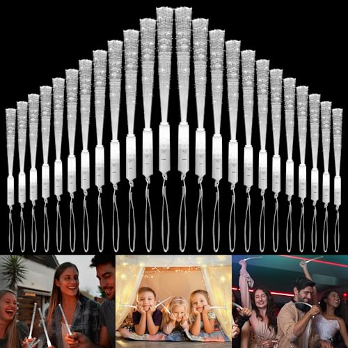JIZZU 24 Stück Leuchtstäbe Glasfaser, Bunt LED Knicklichter Party Set mit 3 Modi Blinkende, Glow Sticks für Kindergeburtstag Weihnachten Hochzeit Neon Party JIZZU 24 Stück Leuchtstäbe Glasfaser, Bunt LED Knicklichter Party Set mit 3 Modi Blinkende, Glow Sticks für Kindergeburtstag Weihnachten Hochzeit Neon Party von JIZZU