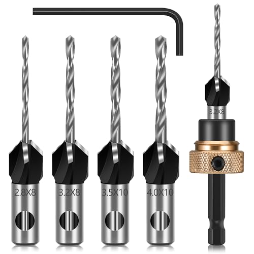 JIZZU Bohrer Set, 4Pcs Holz Senkbohrer Holz mit Tiefenanschlag, Holzbohrer mit 1 Sechskantschlüssel für die Holzbearbeitung, Bohrer mit Senker Holzbohrer Werkzeuge JIZZU Bohrer Set, 4Pcs Holz Senkbohrer Holz mit Tiefenanschlag, Holzbohrer mit 1 Sechskantschlüssel für die Holzbearbeitung, Bohrer mit Senker Holzbohrer Werkzeuge von JIZZU