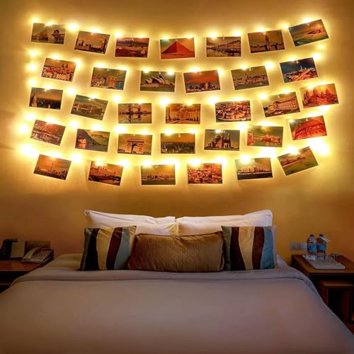 JIZZU 10M 100 LED Lichterkette für Foto, Fotos Wand mit 60 Klammern, Fotos Lichterkette Batterie für Zimmer Deko, Schlafzimmer, Hochzeit, Geburtstag, Warmweiß JIZZU 10M 100 LED Lichterkette für Foto, Fotos Wand mit 60 Klammern, Fotos Lichterkette Batterie für Zimmer Deko, Schlafzimmer, Hochzeit, Geburtstag, Warmweiß von JIZZU