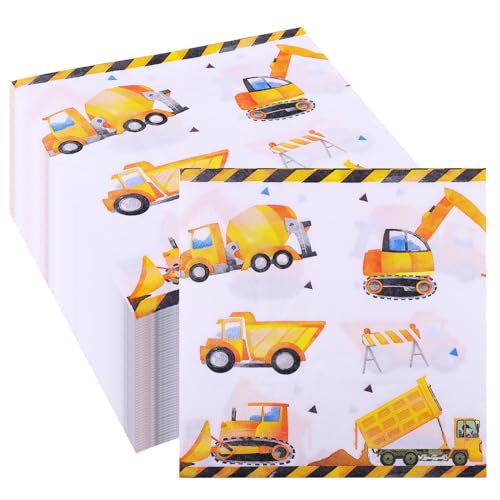 JIZZU Servietten Bagger 80 Stück, 17x17CM Quadratisch Bagger Servietten, Partygeschirr, Servietten für Kindergeburtstag Jungen/Mädchen Geburtstag JIZZU Servietten Bagger 80 Stück, 17x17CM Quadratisch Bagger Servietten, Partygeschirr, Servietten für Kindergeburtstag Jungen/Mädchen Geburtstag von JIZZU