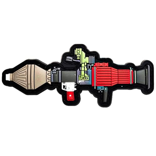 2 Stück PVC Moral Patch Mini Gun Serie – Taktischer Patch PVC Applikation Befestigung Befestigung Haken & Loop On Tactical Hut Taschen Jacken und Ausrüstung (40 RPG) von JJCVU