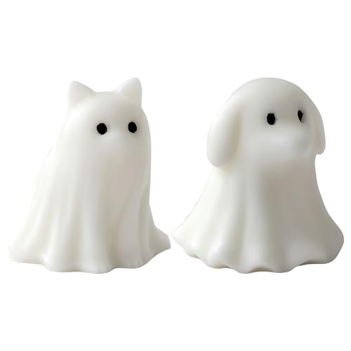 Halloween-Geister-Hund und Katze, Kerzenform, 3D-Tierform für Kerzenherstellung, Epoxidharz, Seife, niedlich, gruselig, Welpenform, Bastelbedarf (Hund) von JJIAGOLD