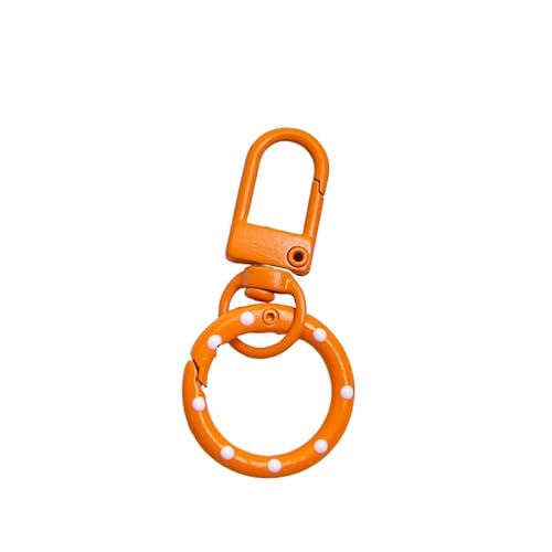 Schlüsselanhänger, bunt, handbemalt, gepunktet, Karabinerhaken mit drehbaren Ringen, für selbstgemachten Schmuck, Schlüsselanhänger, Taschenzubehör, Orange von JJIAGOLD