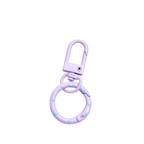 Schlüsselanhänger, bunt, handbemalt, gepunktet, Karabinerhaken mit drehbaren Ringen, für selbstgemachten Schmuck, Schlüsselanhänger, Taschenzubehör, Violett von JJIAGOLD