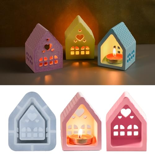 Silikonformen Gießformen Häuser Kerzenhalter, 3D Silikonform für Teelichter, Haus Kerzenformen Zum Gießen, für DIY Herbst Dekoration (Stil A-1pcs) Silikonformen Gießformen Häuser Kerzenhalter, 3D Silikonform für Teelichter, Haus Kerzenformen Zum Gießen, für DIY Herbst Dekoration (Stil A-1pcs) von JJIW