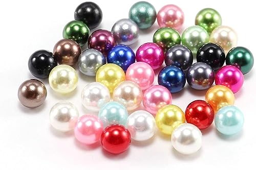 50 Stück 14 mm ohne Loch Perlen lose Perlen ABS Imitation Perlen Kunststoff Acryl Perlen für Schmuckherstellung Zubehör 20 Farben (mehrfarbig) von JJLFresheners