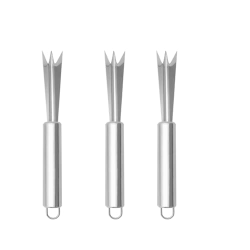 Silberner Ananas-Augenschäler, Entferner-Werkzeug, Mehrzweck-Ananas-Augenclip, Ananas-Augenschneider, V-Form, Edelstahl-Entferner für Zuhause, Küche, Obst, Ananasschäler, 3 Stück Silberner Ananas-Augenschäler, Entferner-Werkzeug, Mehrzweck-Ananas-Augenclip, Ananas-Augenschneider, V-Form, Edelstahl-Entferner für Zuhause, Küche, Obst, Ananasschäler, 3 Stück von JJLFresheners