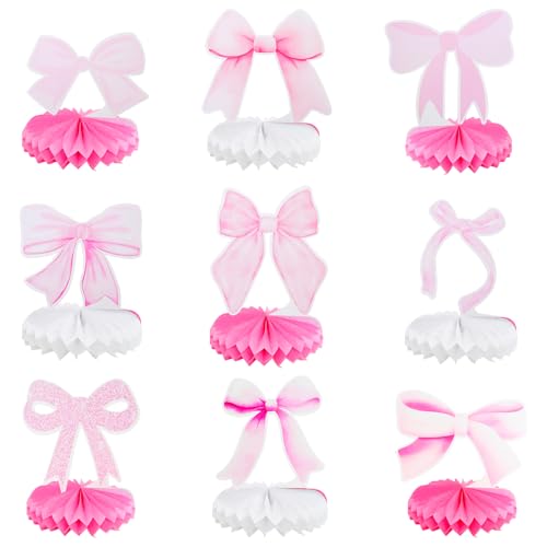 JJQHYC 9-teiliges rosa Schleifen-Geburtstagsdekorationsset für Mädchen | Tischaufsätze für Prinzessinnen-Party, Babyparty & Brautdekoration | Kokett-Themen-Geburtstagsparty-Zubehör JJQHYC 9-teiliges rosa Schleifen-Geburtstagsdekorationsset für Mädchen | Tischaufsätze für Prinzessinnen-Party, Babyparty & Brautdekoration | Kokett-Themen-Geburtstagsparty-Zubehör von JJQHYC