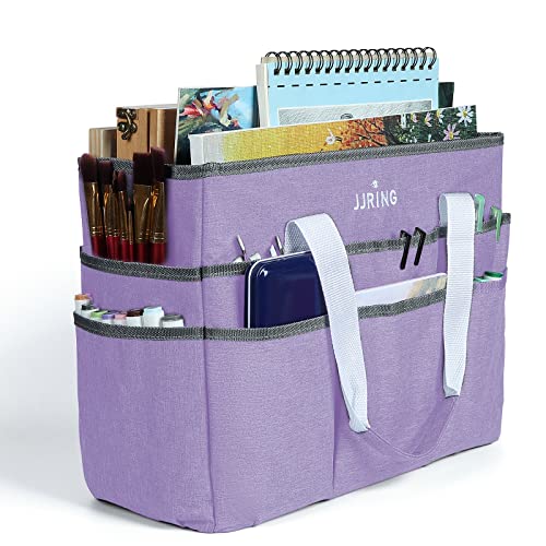 JJRING Bastelorganizer-Tragetasche, Kunstaufbewahrungs-Caddy mit mehreren Fächern, Nähtasche für Kunst, Basteln, Scrapbooking, Medizin und Bürobedarf, Violett JJRING Bastelorganizer-Tragetasche, Kunstaufbewahrungs-Caddy mit mehreren Fächern, Nähtasche für Kunst, Basteln, Scrapbooking, Medizin und Bürobedarf, Violett von JJRING