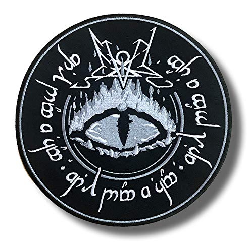 Aufnäher/Bügelbild, Motiv: Sauron-Auge, bestickt von JJTEXTIX
