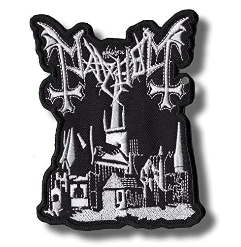 Mayhem Kirche Band Patch Abzeichen bestickt Aufbügler Applikation von JJTEXTIX