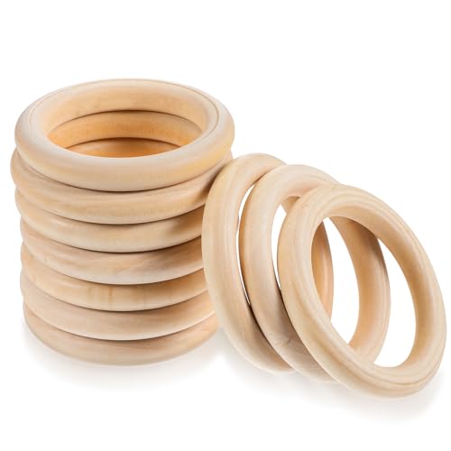 JJUNW 10 Stück Holzringe zum Basteln, 7cm Natürliche Holz Ringe 10mm Dicke Traumfänger Ringe Holzring für Basteln DIY Handwerk Ring Anhänger Hochzeitskranz Deko JJUNW 10 Stück Holzringe zum Basteln, 7cm Natürliche Holz Ringe 10mm Dicke Traumfänger Ringe Holzring für Basteln DIY Handwerk Ring Anhänger Hochzeitskranz Deko von JJUNW