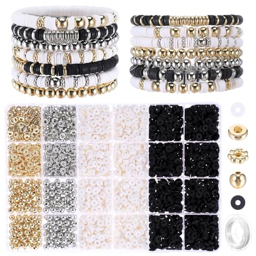 JJUNW 3000 Stück Perlen für Armbänder, Polymer Clay Perlen zum Auffädeln, Mehrfarbig Perlenset mit Abstandsperlen Armbänder Selber Machen für DIY Armband Halsketten JJUNW 3000 Stück Perlen für Armbänder, Polymer Clay Perlen zum Auffädeln, Mehrfarbig Perlenset mit Abstandsperlen Armbänder Selber Machen für DIY Armband Halsketten von JJUNW