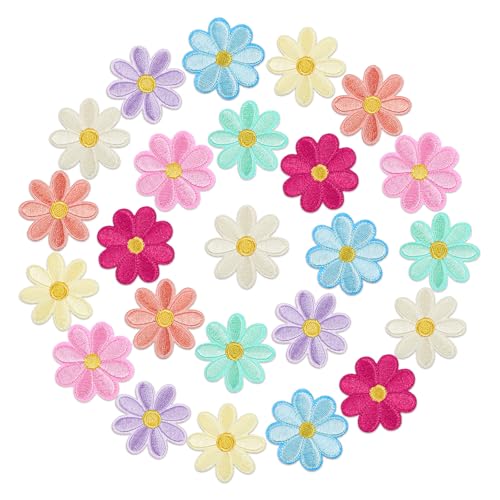 JJUNW 48 Stück Patches zum Aufbügeln, Stoffblumen zum Aufnähen, Florale Aufnäher zum Aufbügeln Florale Stickerei Applikation für Hut Jeans Jacken Rucksäcke DIY-Zubehör Gänseblümchen Blume JJUNW 48 Stück Patches zum Aufbügeln, Stoffblumen zum Aufnähen, Florale Aufnäher zum Aufbügeln Florale Stickerei Applikation für Hut Jeans Jacken Rucksäcke DIY-Zubehör Gänseblümchen Blume von JJUNW