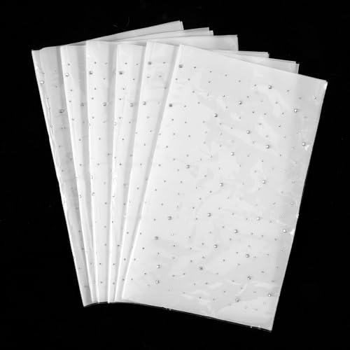 JJUNW 6 Bögen Strass Aufbügeln, Strass zum Aufbügeln Patches, Glitzernde Hotfix Aufkleber Flache Runde Transfers Aufnäher Patches für DIY-Basteln (2 mm, 3,5 mm) von JJUNW