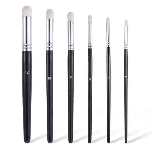 JJUNW 6 Stück Dry Brush Pinsel Set, Modellbau Drybrush Detailpinsel, Professionelle Modellbau Miniatur für Acryl Aquarell Gouache Pinsel für Künstler Anfänger von JJUNW