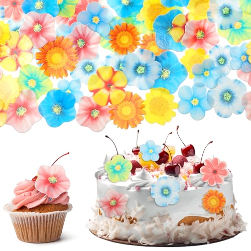 JJUNW 80 Stück Essbare Blumen für Torte, Tortendeko Blumen Essbar, Blüten für Torte aus Esspapier Blüten-Deko-Torte Cupcake Topper für Hochzeit Geburtstag Babyparty JJUNW 80 Stück Essbare Blumen für Torte, Tortendeko Blumen Essbar, Blüten für Torte aus Esspapier Blüten-Deko-Torte Cupcake Topper für Hochzeit Geburtstag Babyparty von JJUNW