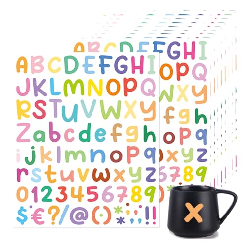 JJWNMLL Buchstaben Aufkleber Selbstklebend 10 Sheets - Niedliche bunte Alphabet Klebebuchstaben Aufkleber Klebebuchstaben Aufkleber für Kinder Dekoration Kunst DIY Scrapbook Crafts (farbig C) von JJWNMLL