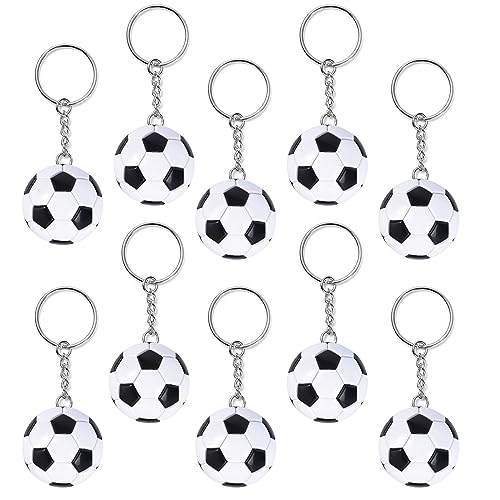10 Stück Fußball Schlüsselanhänger, Kreatives Fußball Persönlichkeit Anhänger Geschenk für Kinder Party Dekorationen und Schule Karneval Belohnung 10 Stück Fußball Schlüsselanhänger, Kreatives Fußball Persönlichkeit Anhänger Geschenk für Kinder Party Dekorationen und Schule Karneval Belohnung von JJYHEHOT