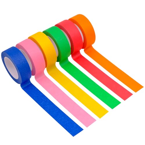 JJYHEHOT 6 Rollen Neon Klebeband, Fluoreszierende Gaffa Tape, Leuchtklebeband, Leuchtend Gaffers Tape für Halloween Handwerk Weihnachtsdeko Partydeko (20MM x 13M) von JJYHEHOT
