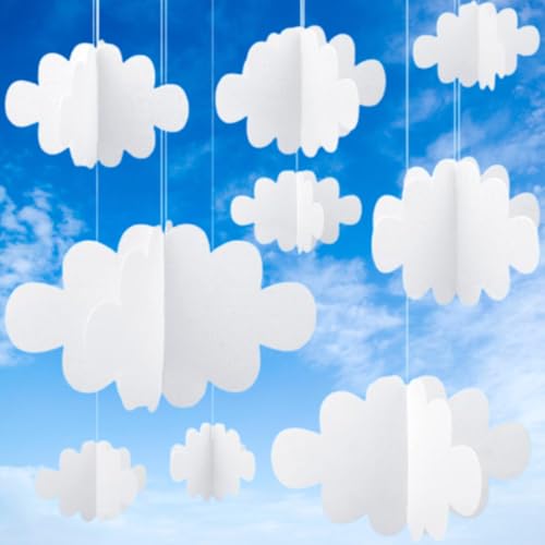 JJiaoLinin 16 Stück Gefälschte Wolken für Decke, 3D-Wolken-Dekorationen zum Aufhängen, Weiß Filz-Wolke,Künstliche Wolken Requisiten, für Babytaufe, Kinderzimmer, Party, Hochzeit, Bühnendekor JJiaoLinin 16 Stück Gefälschte Wolken für Decke, 3D-Wolken-Dekorationen zum Aufhängen, Weiß Filz-Wolke,Künstliche Wolken Requisiten, für Babytaufe, Kinderzimmer, Party, Hochzeit, Bühnendekor von JJiaoLinin