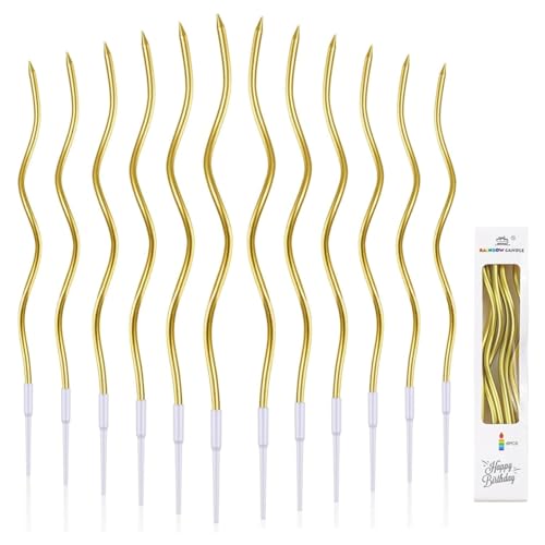 JJiaoLinin Geburtstagskerzen,36 Stück Gebogen Geburtstag Kerzen Spiral Kuchen Kerzen mit Halter Cake Topper Dekorationen Geburtstagskerzen Kuchen Kerzen für Geburtstag,Hochzeit Party Dekoration,Gold JJiaoLinin Geburtstagskerzen,36 Stück Gebogen Geburtstag Kerzen Spiral Kuchen Kerzen mit Halter Cake Topper Dekorationen Geburtstagskerzen Kuchen Kerzen für Geburtstag,Hochzeit Party Dekoration,Gold von JJiaoLinin