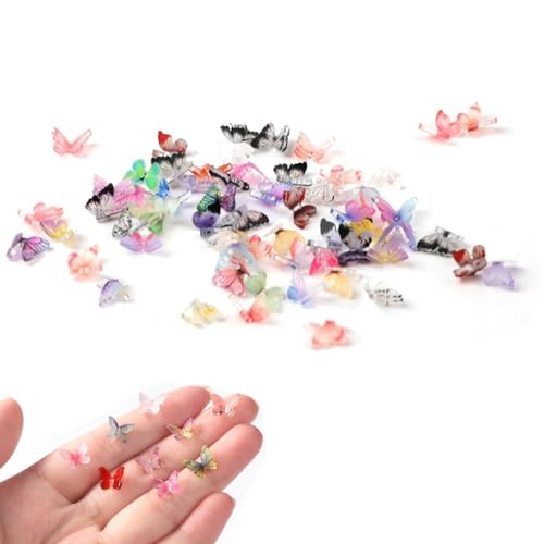 JJiaoLinin Mikro Schmetterling Resin,50 Stück Schmetterling Aufkleber Bunte Transparente Scrapbook Sticker 3D Schmetterling Nagel Charms Landschaftsdekorationen zum Basteln Terrarium-Dekor JJiaoLinin Mikro Schmetterling Resin,50 Stück Schmetterling Aufkleber Bunte Transparente Scrapbook Sticker 3D Schmetterling Nagel Charms Landschaftsdekorationen zum Basteln Terrarium-Dekor von JJiaoLinin