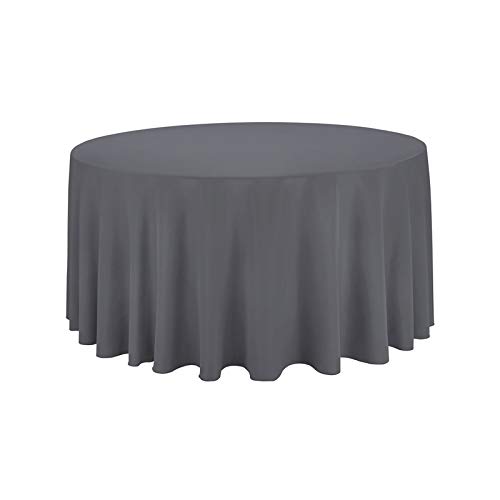 JK Home Runde Tischdecke, silberfarben, 230 cm – Tischdecken, Picknick-Tischdecken aus waschbarem Polyester von JK Home