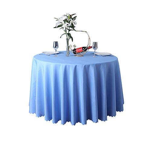 JK Home Tischdecke, rund, Polyester, einfarbig, für Hochzeiten, Bankette, 280 cm, Himmelblau von JK Home