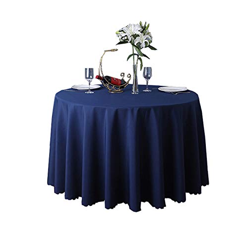 JK Home Tischdecke, rund, Polyester, robust, für Hochzeiten, Banketts, 200 cm, Marineblau von JK Home