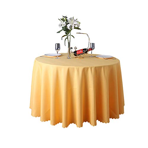 JK Home Tischdecke, rund, Polyester, robust, für Hochzeiten, Banketts, 280 cm, goldfarben von JK Home