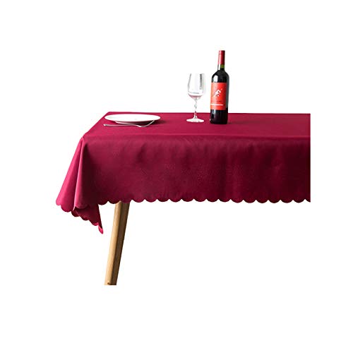 JK Home Tischdecke aus festem Polyester, für rechteckige Tische, Restaurant, Bankett, Burgunderrot, 180 x 260 cm von JK Home