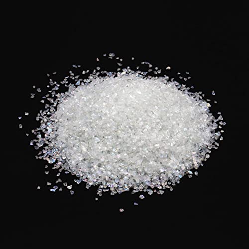 JKDHJK 200g Glasbruchstein Glitzersteine 2-3mm Dekorative Steine​unregelmäßige Metallscherben Geeignet Für Nailart Diy, Schmuckverschönerung, Harzformen, Festival Accessoires, Basteln (magic White) von JKDHJK