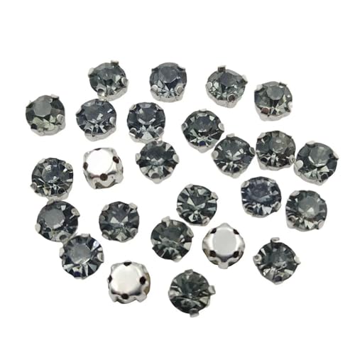 Glas-Strasssteine in runder Form mit Kralle, zum Aufnähen auf Stein, Strass-Schnalle mit Metallbasis für Kleidung, Schwarz, 5 mm, 100 Stück, 1 Packung Glas-Strasssteine in runder Form mit Kralle, zum Aufnähen auf Stein, Strass-Schnalle mit Metallbasis für Kleidung, Schwarz, 5 mm, 100 Stück, 1 Packung von JKDSAO