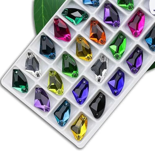 Strasssteine zum Aufnähen, alle Größen, AB-Nähsteine, 2 Löcher, Kleidung, DIY-Herstellung, Mischen, 9 x 14 mm, 48 Stück Strasssteine zum Aufnähen, alle Größen, AB-Nähsteine, 2 Löcher, Kleidung, DIY-Herstellung, Mischen, 9 x 14 mm, 48 Stück von JKDSAO
