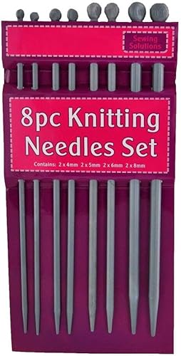 Stricknadel-Set, 8-teilig, für Anfänger, Kunststoff, gerade Nadeln in verschiedenen Größen, leichte Werkzeuge für Garn, Wolle, Bastelarbeiten, Schals, Mützen-Projekte, Strickzubehör, Starter-Set für Stricknadel-Set, 8-teilig, für Anfänger, Kunststoff, gerade Nadeln in verschiedenen Größen, leichte Werkzeuge für Garn, Wolle, Bastelarbeiten, Schals, Mützen-Projekte, Strickzubehör, Starter-Set für von JKG