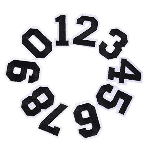 JKJF 0 bis 9 Zahlen Bestickte Patches Gestickte Aufnäher Reparatur Aufnäher für Kleidung Jeans Jacken T-Shirt Hüte Rucksäcke Taschen Schuhe - Schwarz 20 Stk JKJF 0 bis 9 Zahlen Bestickte Patches Gestickte Aufnäher Reparatur Aufnäher für Kleidung Jeans Jacken T-Shirt Hüte Rucksäcke Taschen Schuhe - Schwarz 20 Stk von JKJF