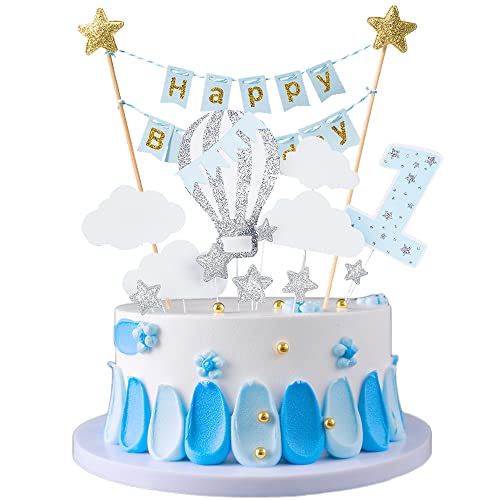 JKJF 1 Geburtstag Tortendeko Junge 1. Geburtstag Kuchen Topper Happy Birthday Banner Girlande Kuchendeko Cake Toppers für Baby Kindergeburtstag – Blau JKJF 1 Geburtstag Tortendeko Junge 1. Geburtstag Kuchen Topper Happy Birthday Banner Girlande Kuchendeko Cake Toppers für Baby Kindergeburtstag – Blau von JKJF