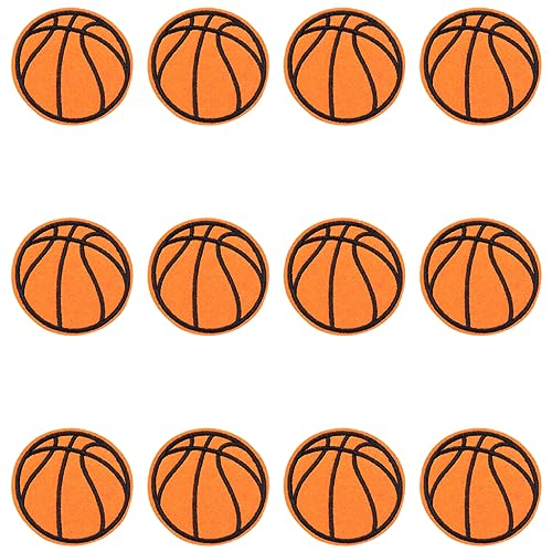 JKJF 12 Stück Basketball Patches Basketball Aufbügeln Bügelbild Basketball Aufnäher Applikation Sport Stickerei Patches für Kleidung Rucksack Schuhe Jacke Jeans Hut Kleid von JKJF