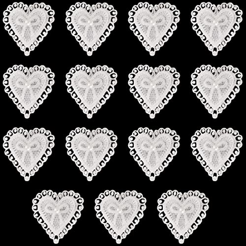 JKJF 15 Stück Spitze Liebe Herz Aufnäher Herz Nähen Applikationen Herz Schleife Tuch Patches für DIY Handwerk Kleid Kleidung Gardine Tischtuch Taschen Schal - Weiß JKJF 15 Stück Spitze Liebe Herz Aufnäher Herz Nähen Applikationen Herz Schleife Tuch Patches für DIY Handwerk Kleid Kleidung Gardine Tischtuch Taschen Schal - Weiß von JKJF