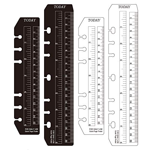 JKJF A5 Lineal A6 Lineal Lesezeichen Lineal Kunststoff Seitenmarker Tasche Seiten Finder für A5 A6 Format 6-Loch Binder Notizbuch, 4 Stück klar und Schwarz JKJF A5 Lineal A6 Lineal Lesezeichen Lineal Kunststoff Seitenmarker Tasche Seiten Finder für A5 A6 Format 6-Loch Binder Notizbuch, 4 Stück klar und Schwarz von JKJF