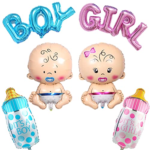 JKJF Boy girl Party Dekoration Baby Shower Deko Baby Folienballon Schnuller Baby Luftballons Nuckelflasche Ballon für Gender Reveal Party Baby Geburt dusche Party - Riesen 6Stk JKJF Boy girl Party Dekoration Baby Shower Deko Baby Folienballon Schnuller Baby Luftballons Nuckelflasche Ballon für Gender Reveal Party Baby Geburt dusche Party - Riesen 6Stk von JKJF